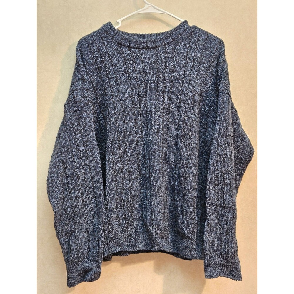 Roundtree & Yorke Women’s XL Sweater Blue Gray Knit Crewneck Pullover Plus Size